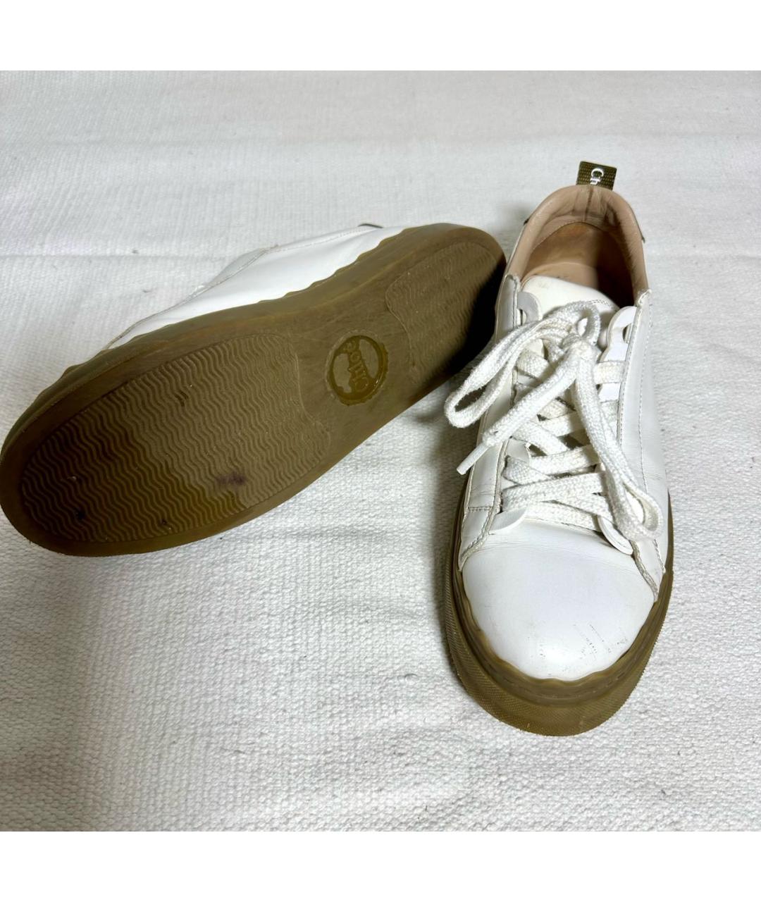 CHLOE Белые кожаные кеды, фото 6