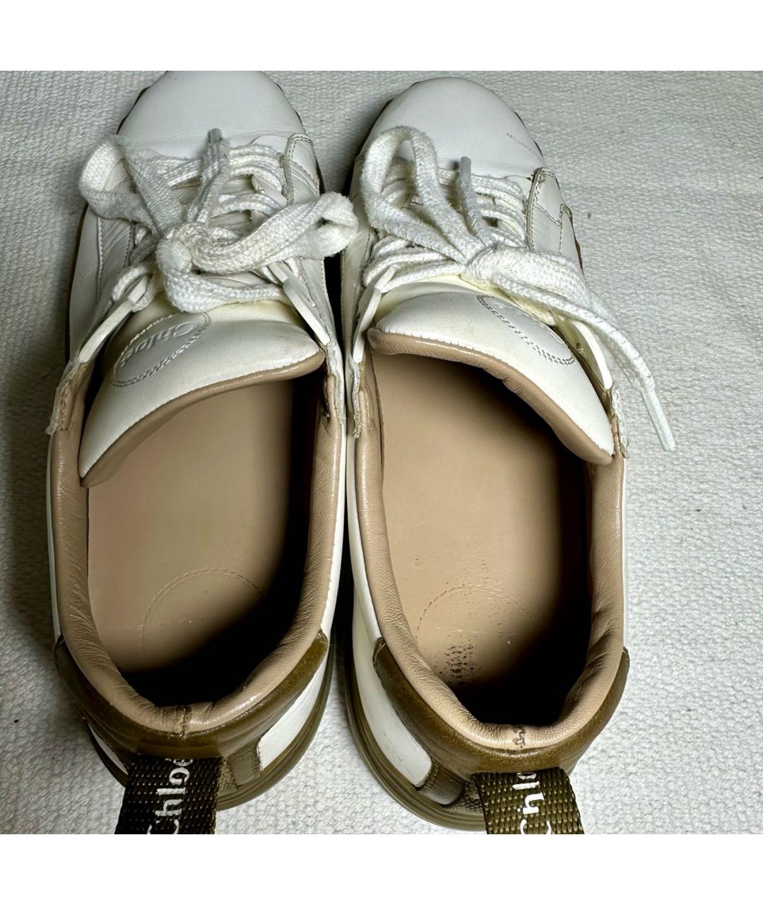 CHLOE Белые кожаные кеды, фото 3
