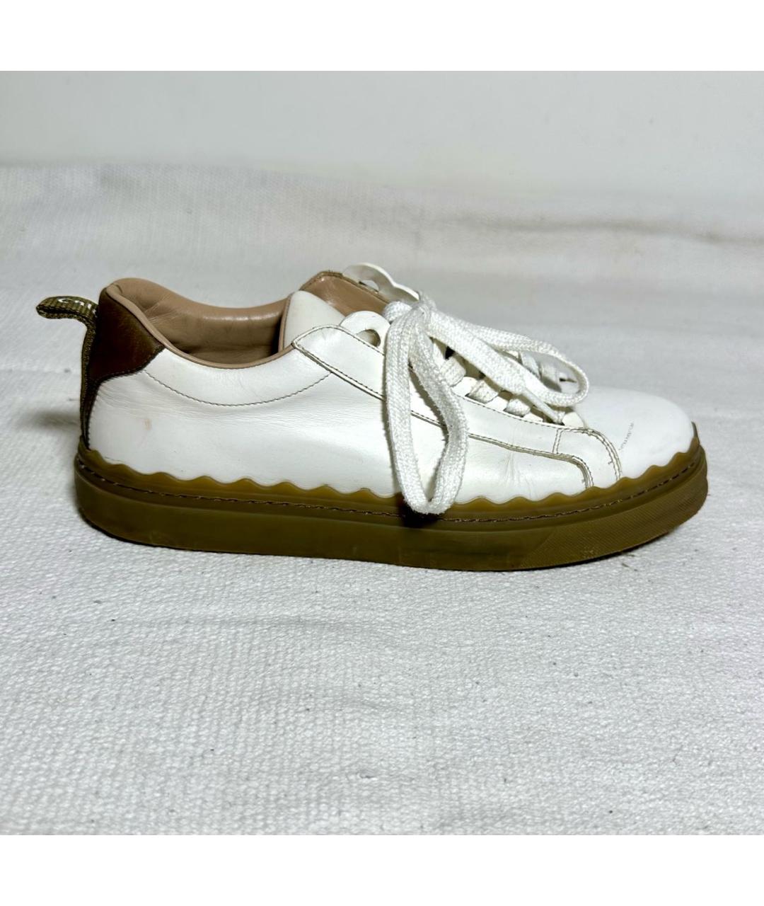 CHLOE Белые кожаные кеды, фото 9
