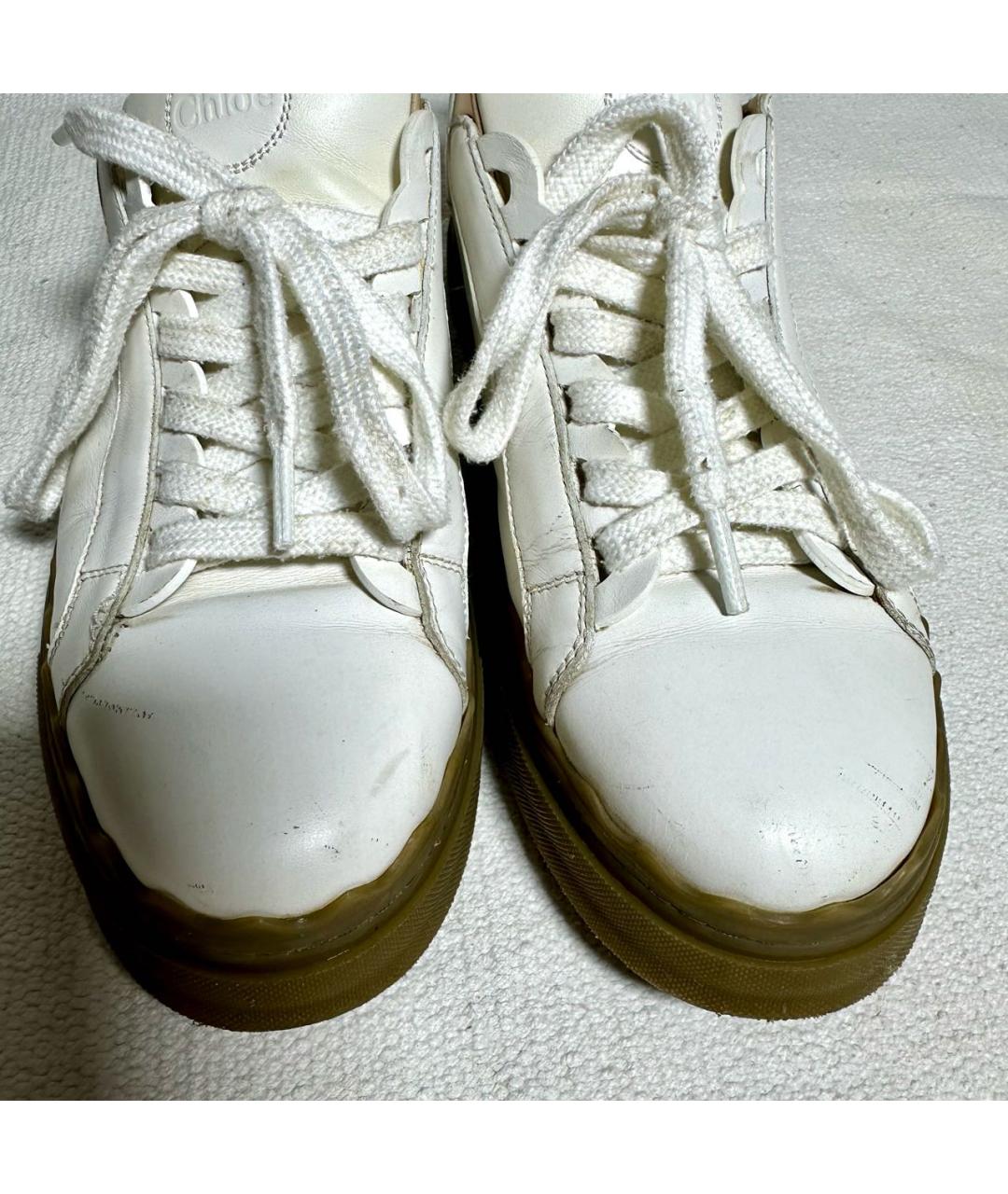 CHLOE Белые кожаные кеды, фото 5