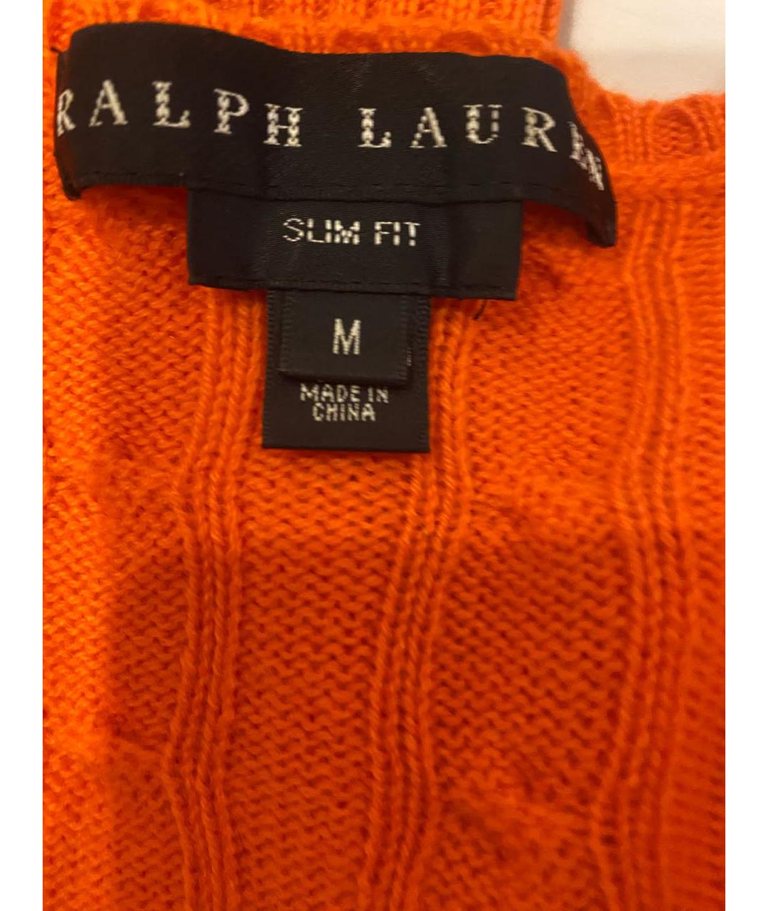RALPH LAUREN Оранжевый кашемировый джемпер / свитер, фото 3