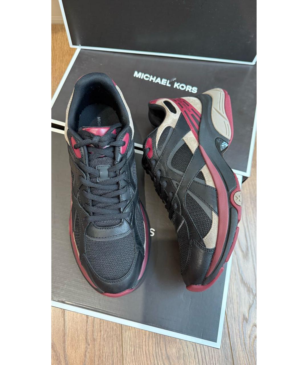 MICHAEL KORS Черные низкие кроссовки / кеды из искусственной кожи, фото 2