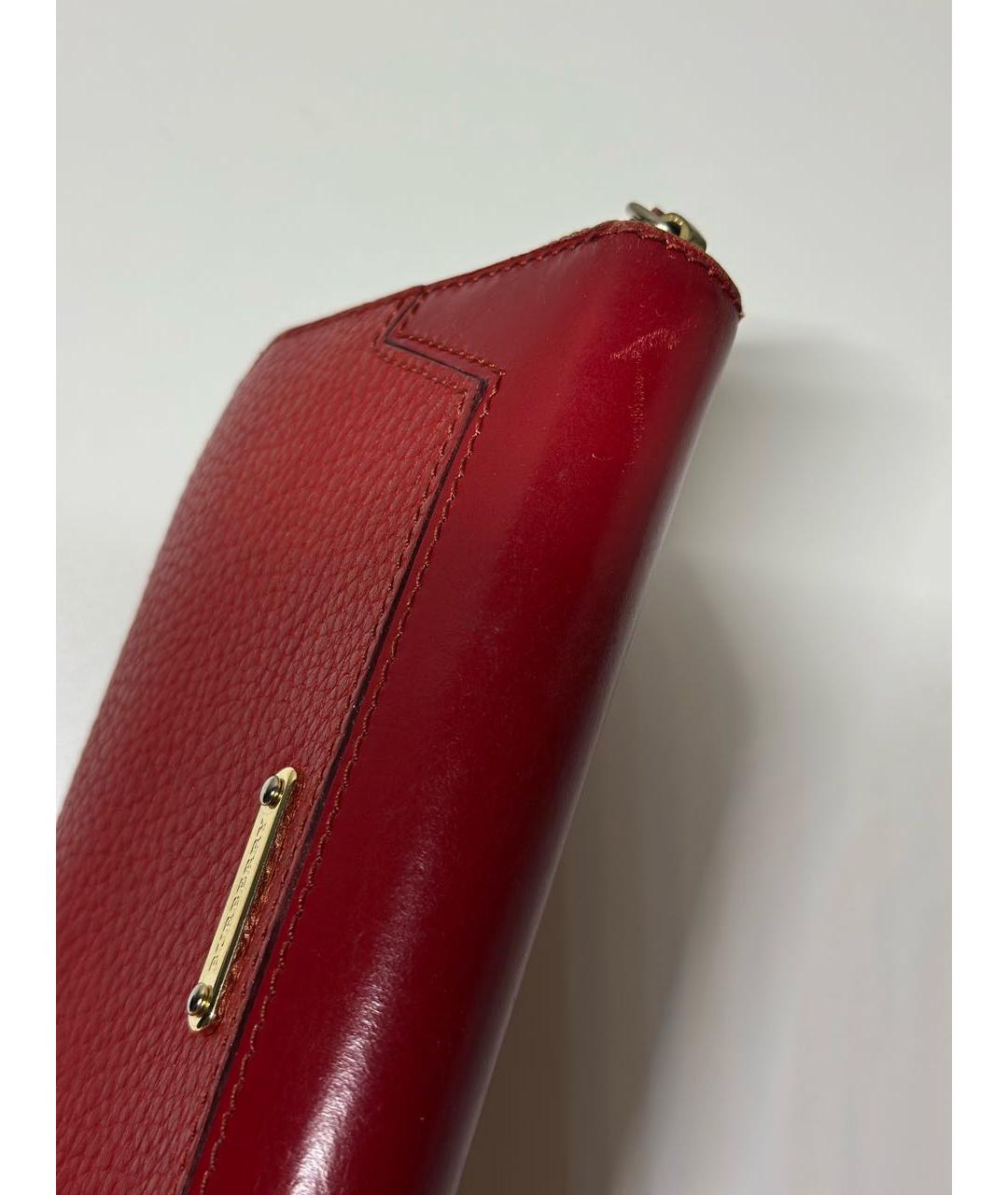 BURBERRY Красный кожаный кошелек, фото 6