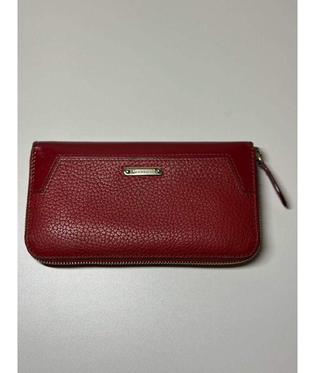 BURBERRY Красный кожаный кошелек, фото 8