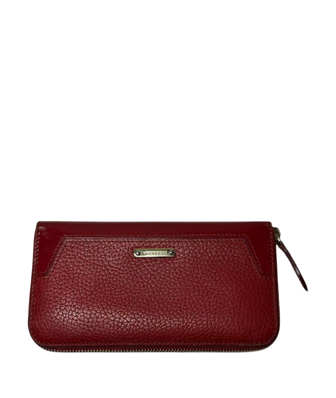BURBERRY Красный кожаный кошелек, фото 1