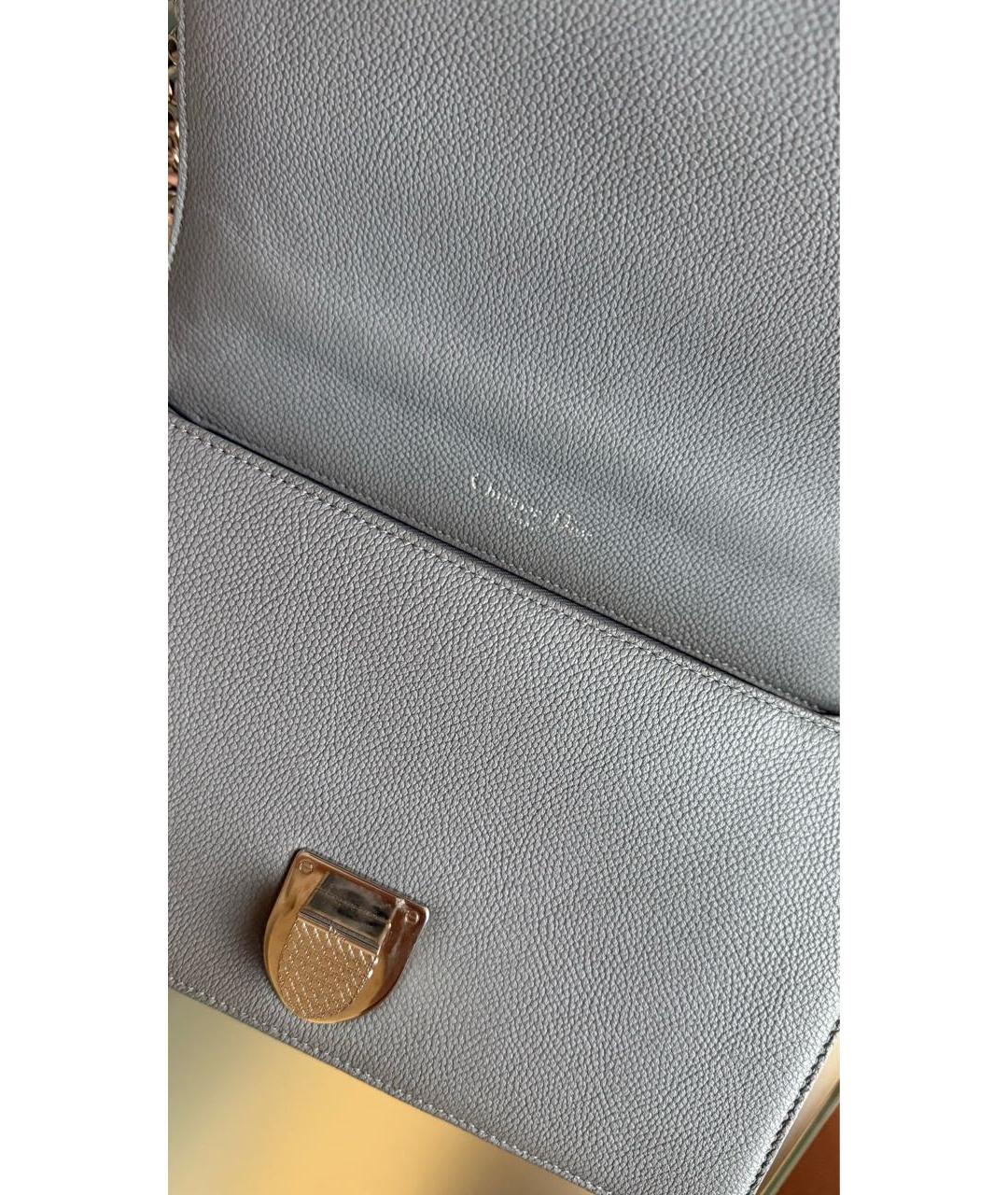 CHRISTIAN DIOR Серая кожаная сумка через плечо, фото 5