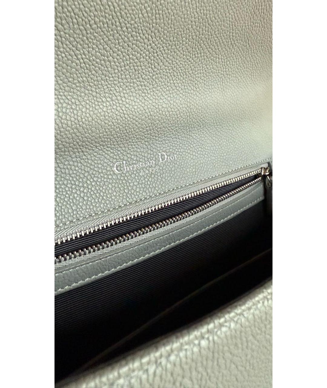 CHRISTIAN DIOR Серая кожаная сумка через плечо, фото 4