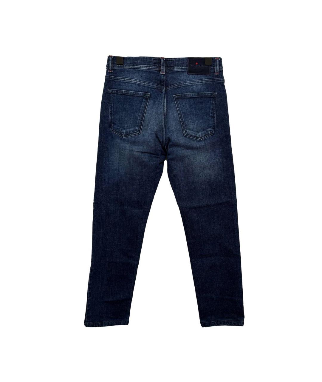 KITON Синие хлопковые прямые джинсы, фото 2