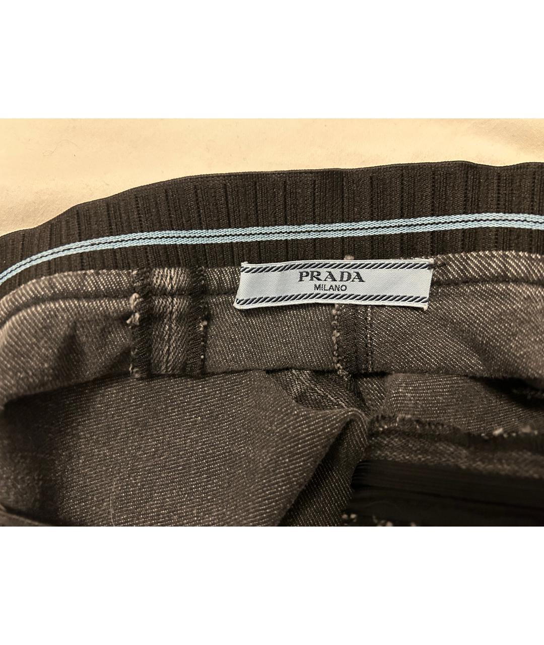 PRADA Антрацитовые хлопко-эластановые джинсы слим, фото 3