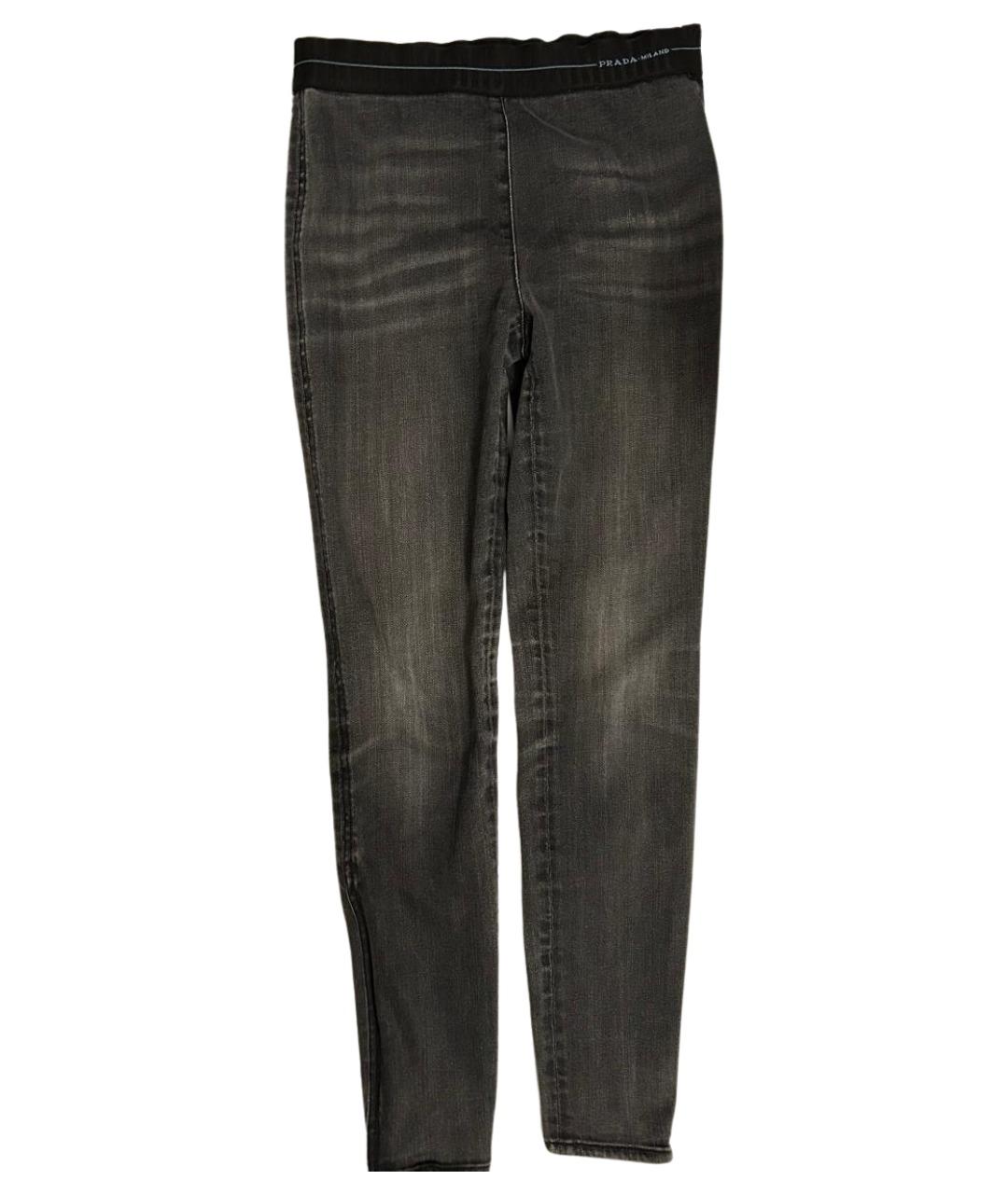 PRADA Антрацитовые хлопко-эластановые джинсы слим, фото 1