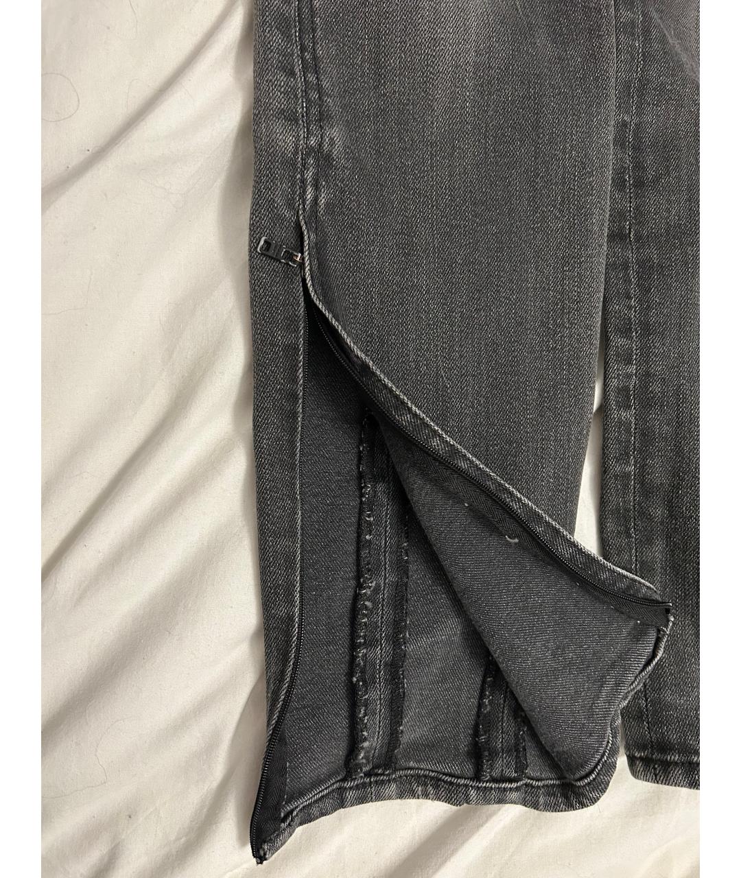 PRADA Антрацитовые хлопко-эластановые джинсы слим, фото 4