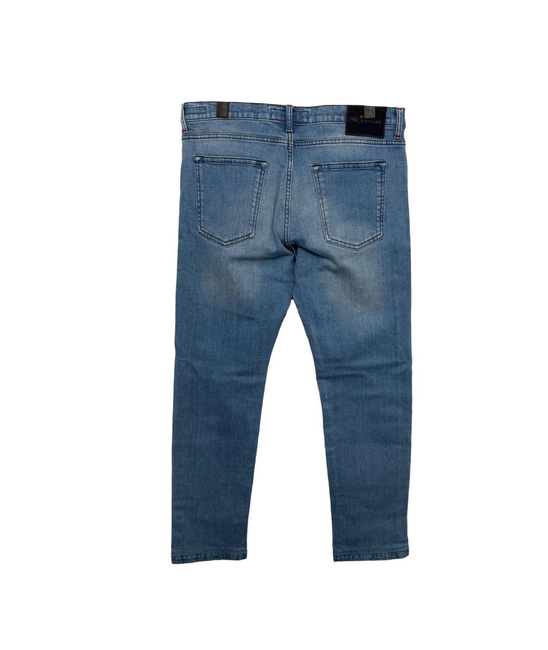 KITON Синие хлопковые прямые джинсы, фото 2