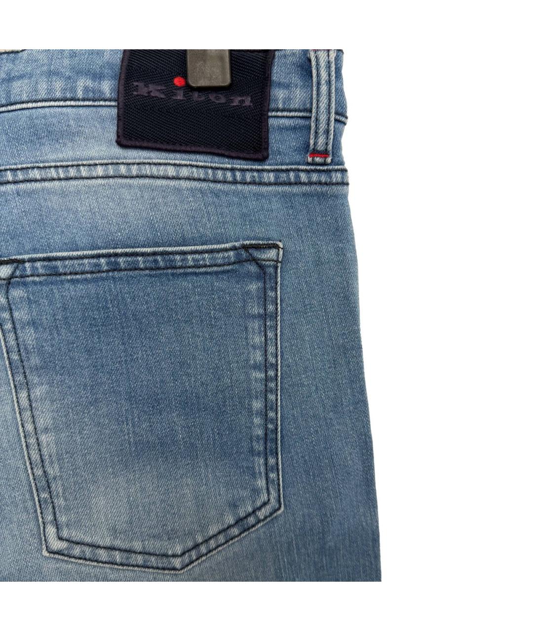 KITON Синие хлопковые прямые джинсы, фото 3