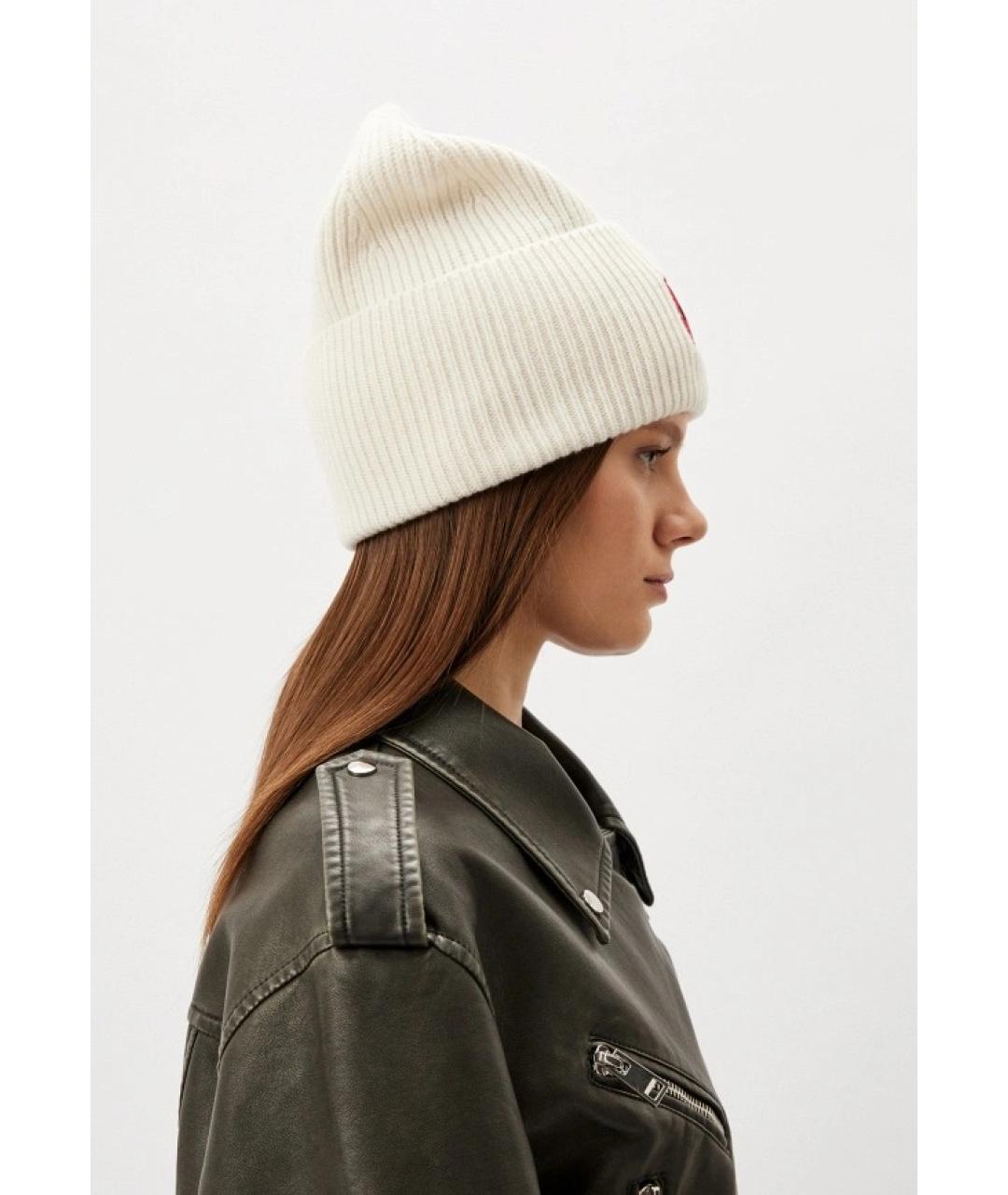 HUGO Белая шерстяная шапка, фото 4