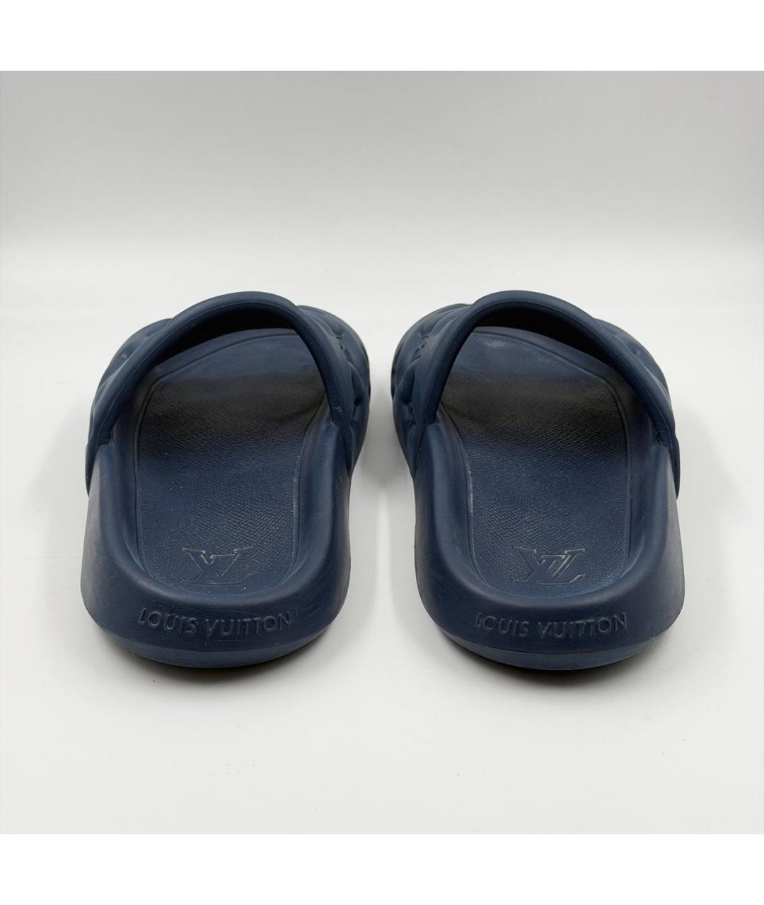 LOUIS VUITTON Темно-синие резиновые шлепанцы, фото 4