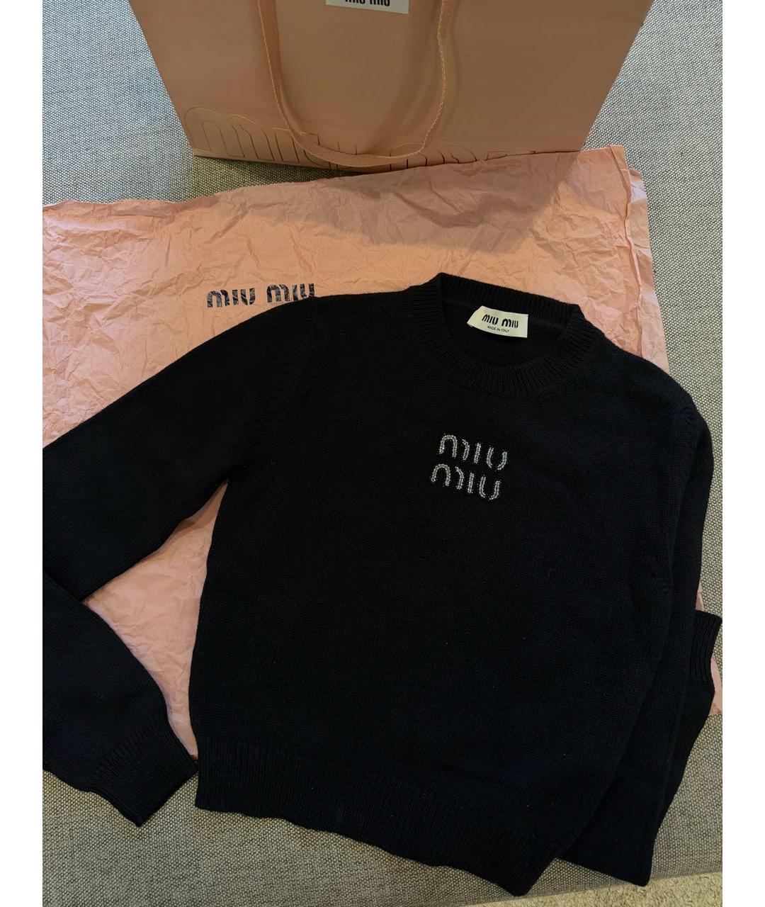 MIU MIU Черный кашемировый джемпер / свитер, фото 7