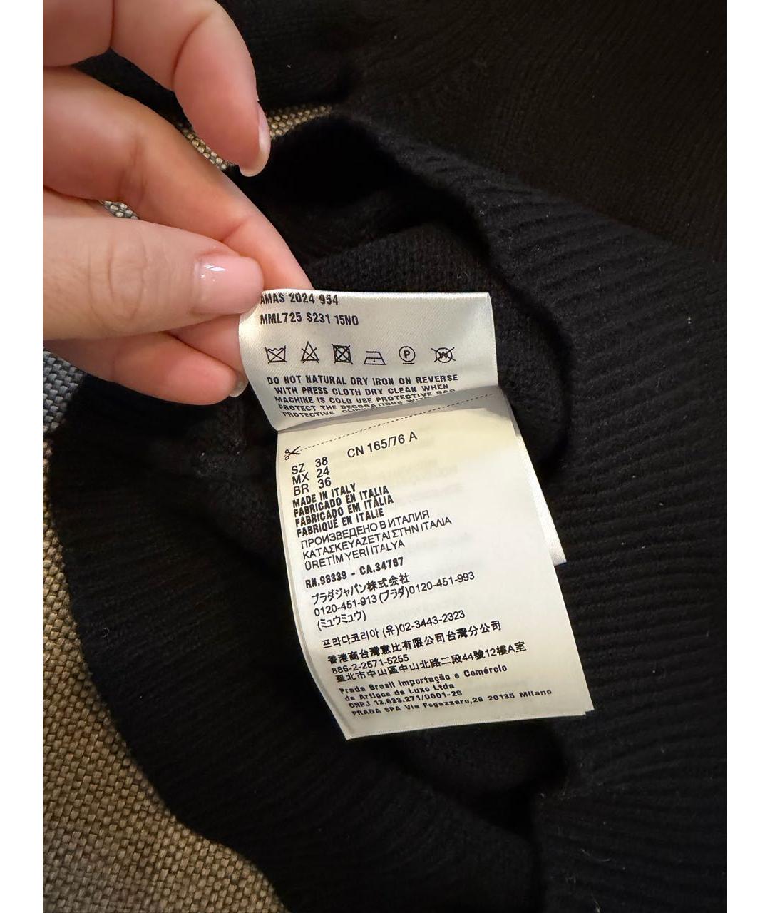 MIU MIU Черный кашемировый джемпер / свитер, фото 5
