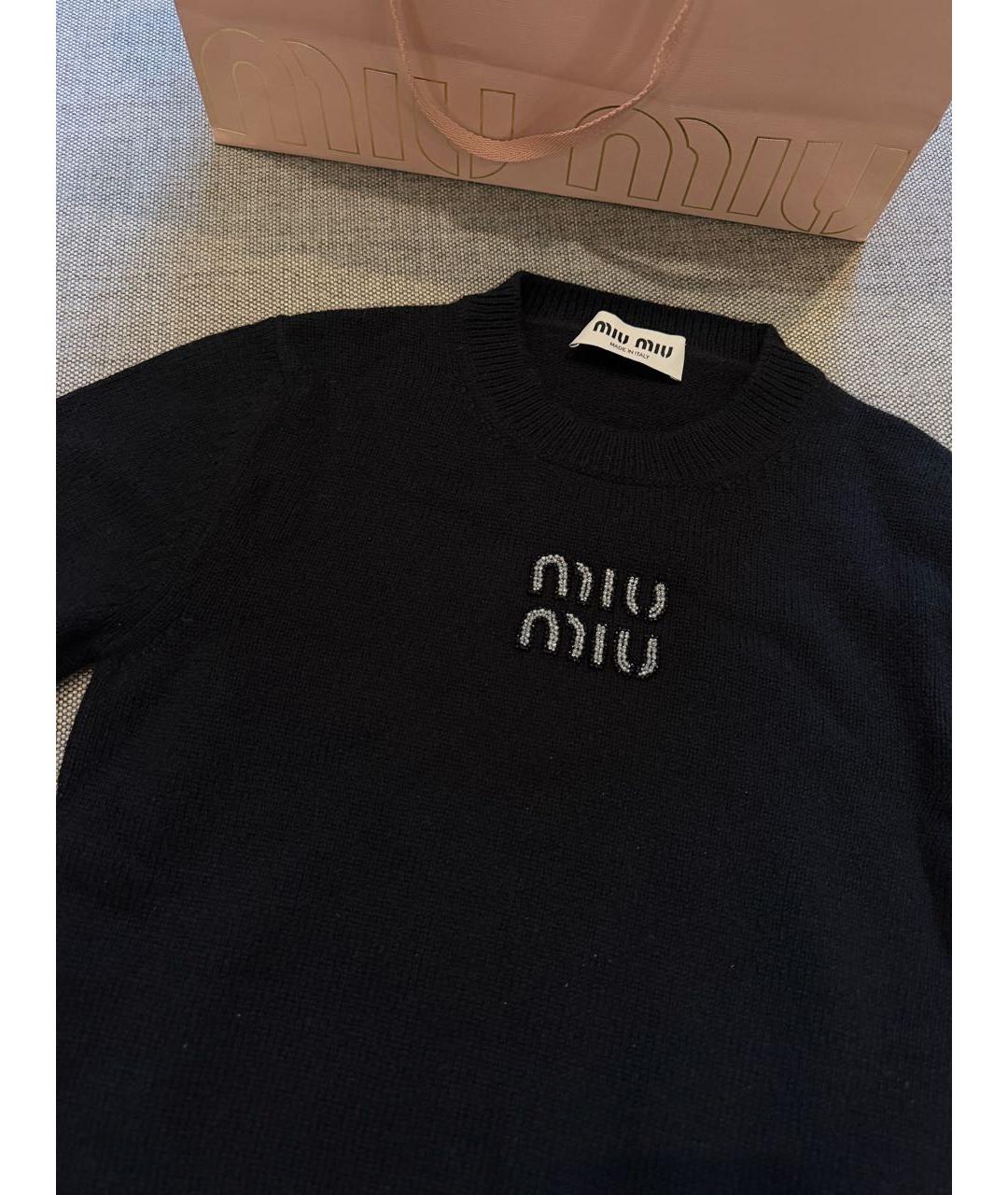 MIU MIU Черный кашемировый джемпер / свитер, фото 2