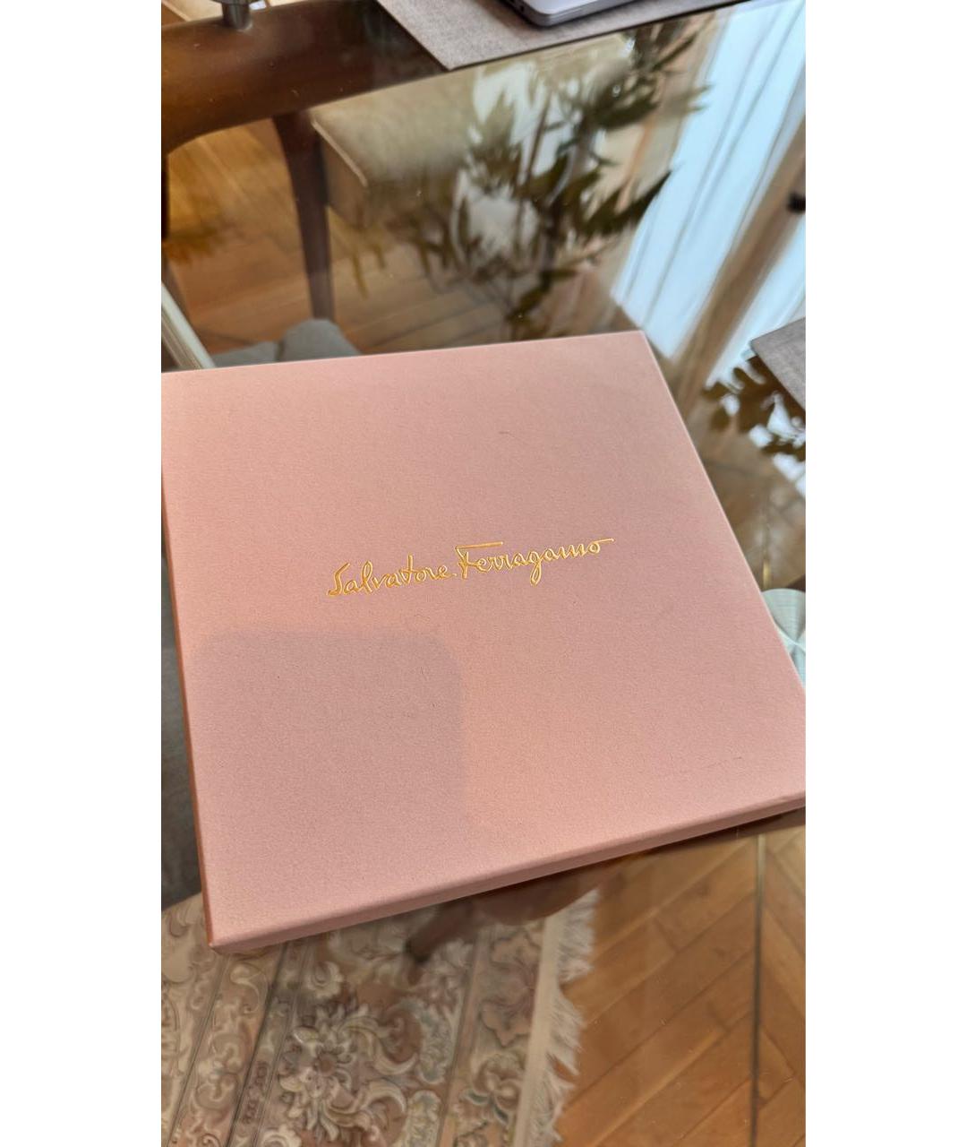 FERRAGAMO Коричневый шелковый платок, фото 5