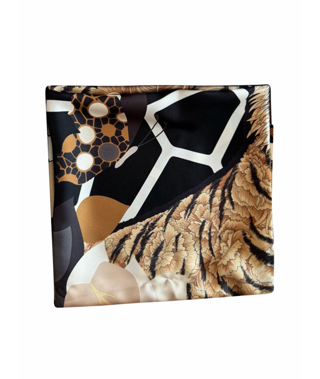 FERRAGAMO Коричневый шелковый платок, фото 1