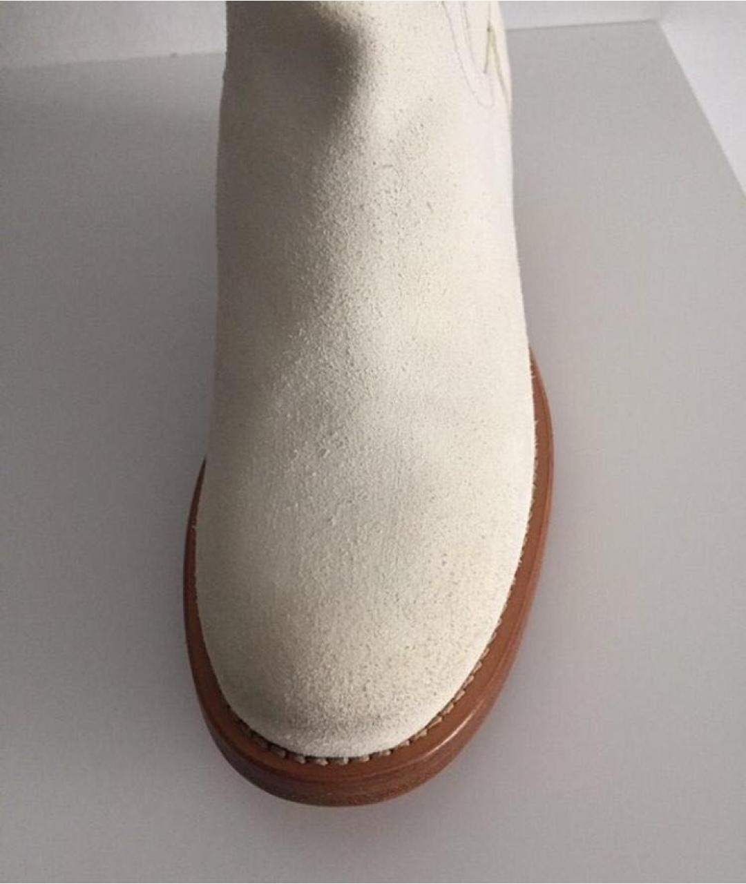 CHANEL Белые замшевые полусапоги, фото 2