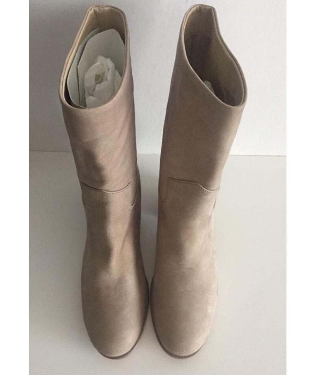 CHANEL Бежевые нубуковые полусапоги, фото 2