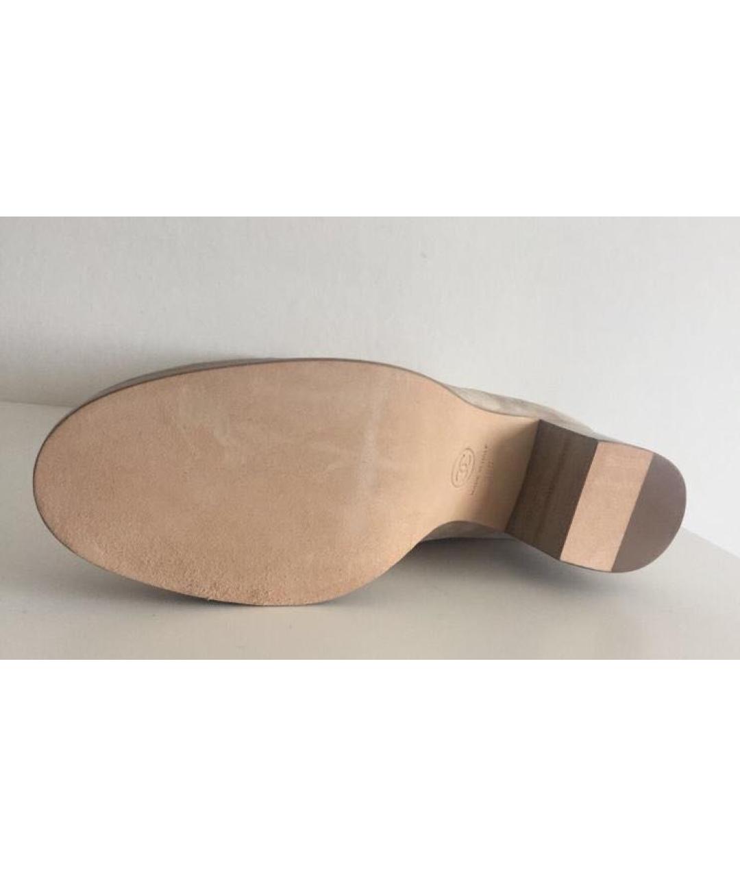 CHANEL Бежевые нубуковые полусапоги, фото 3