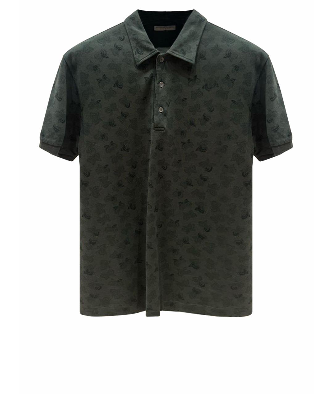 BOTTEGA VENETA Зеленые хлопковое поло с коротким рукавом, фото 1