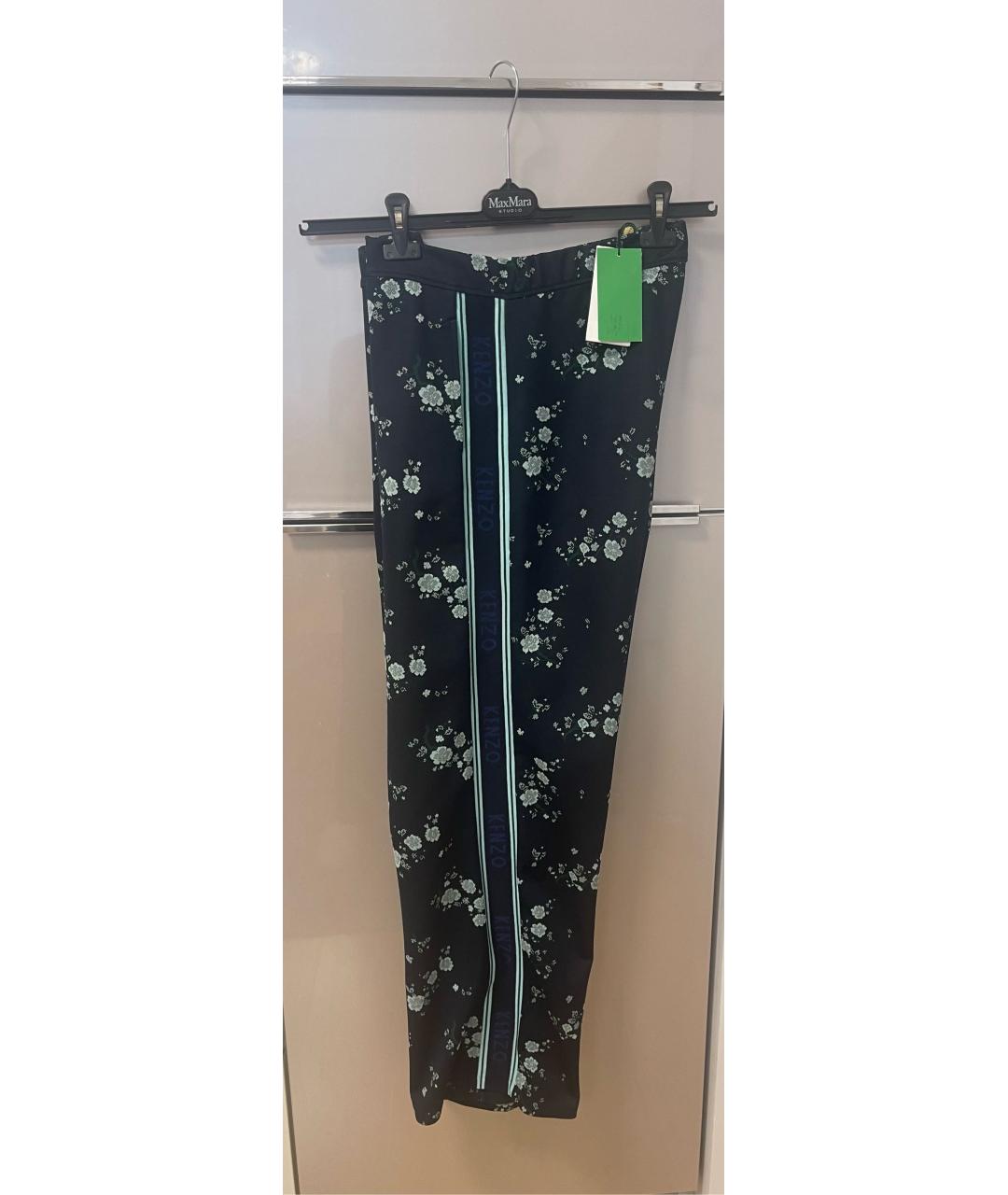 KENZO Мульти хлопко-эластановые брюки широкие, фото 3