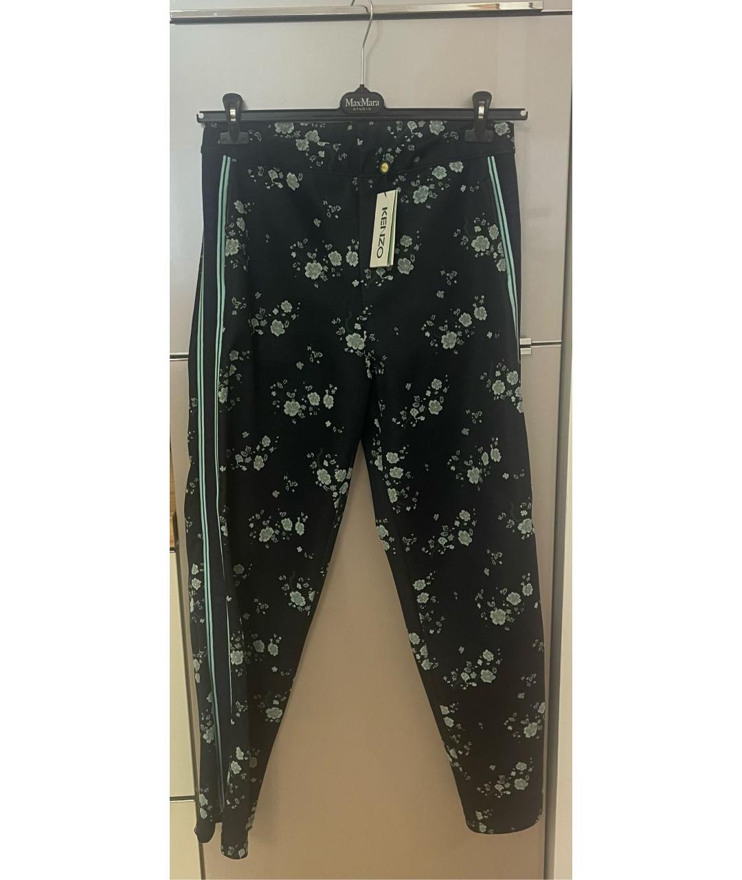 KENZO Мульти хлопко-эластановые брюки широкие, фото 7