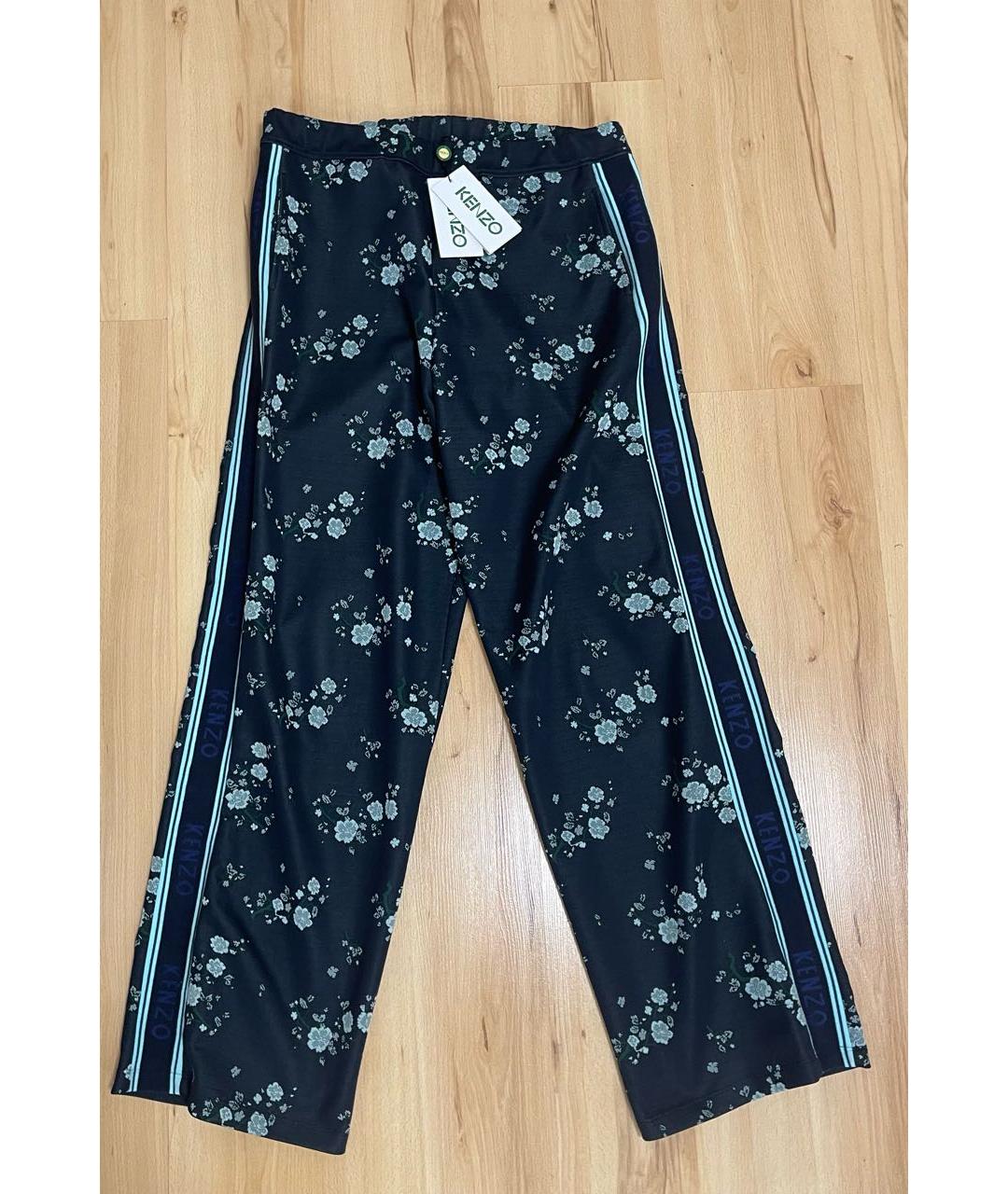 KENZO Мульти хлопко-эластановые брюки широкие, фото 3