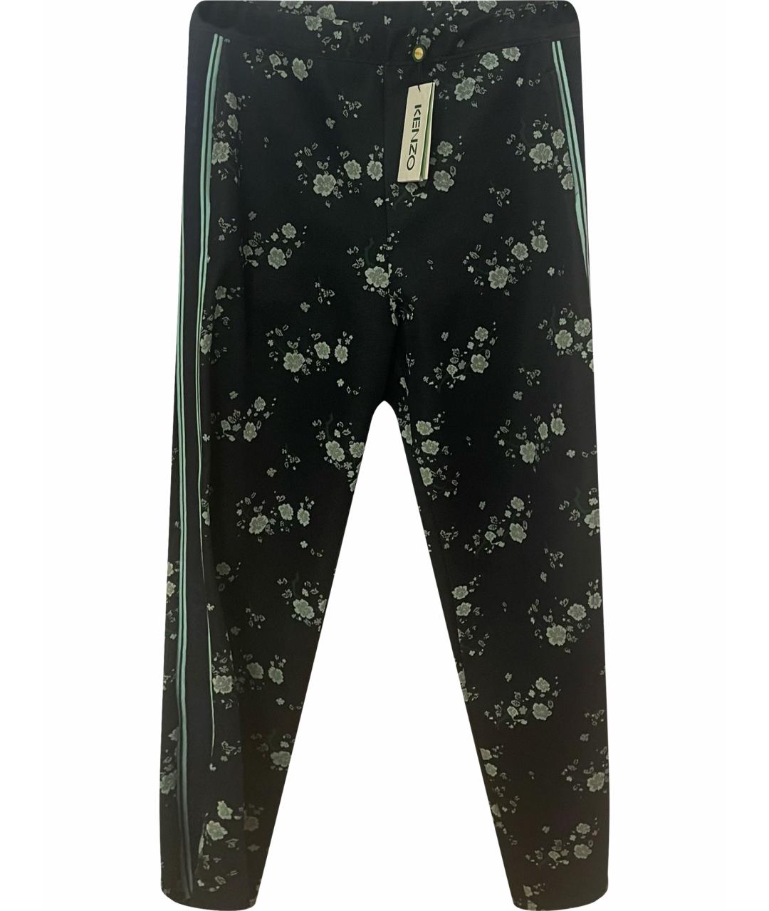 KENZO Мульти хлопко-эластановые брюки широкие, фото 1