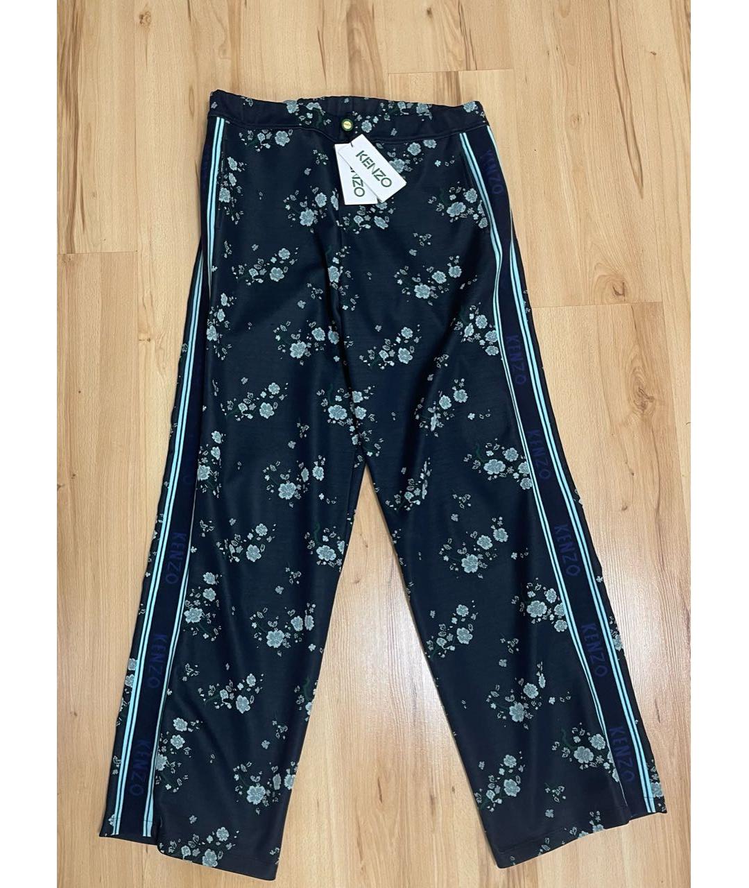 KENZO Мульти хлопко-эластановые брюки широкие, фото 7