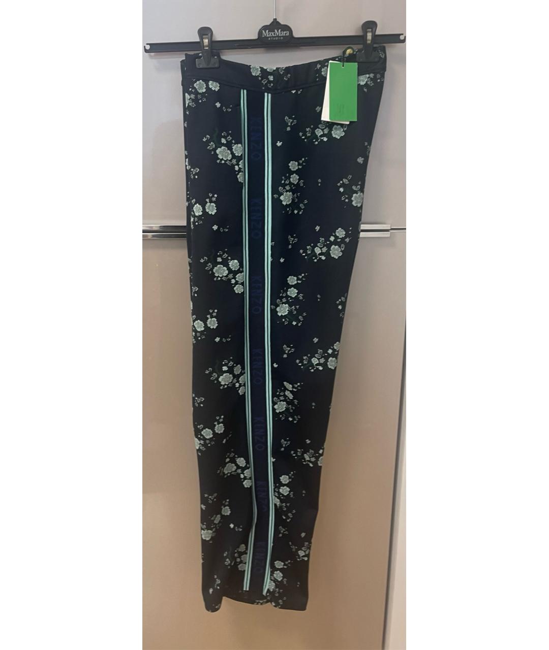 KENZO Мульти хлопко-эластановые брюки широкие, фото 2