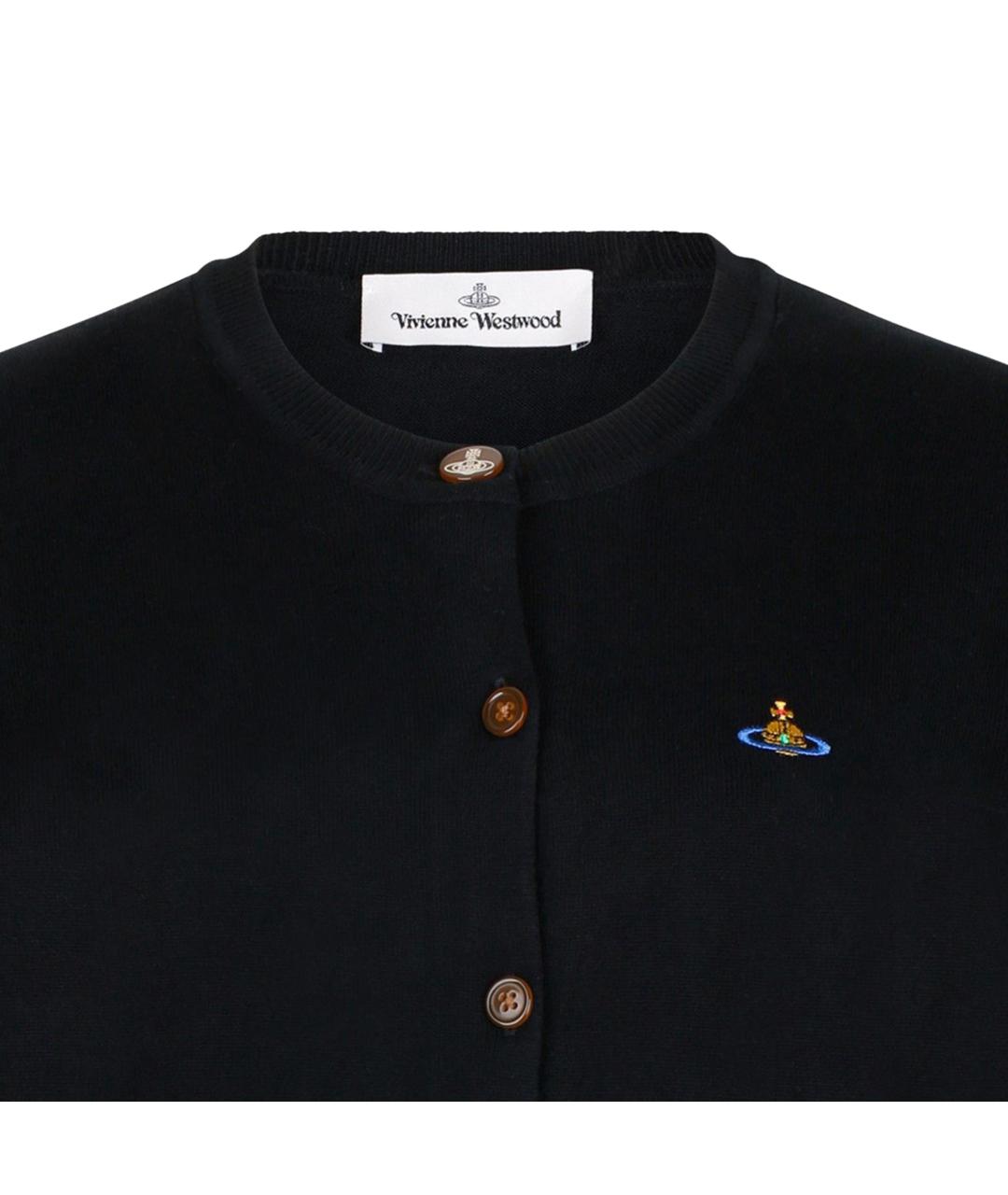 VIVIENNE WESTWOOD Черный хлопковый кардиган, фото 2