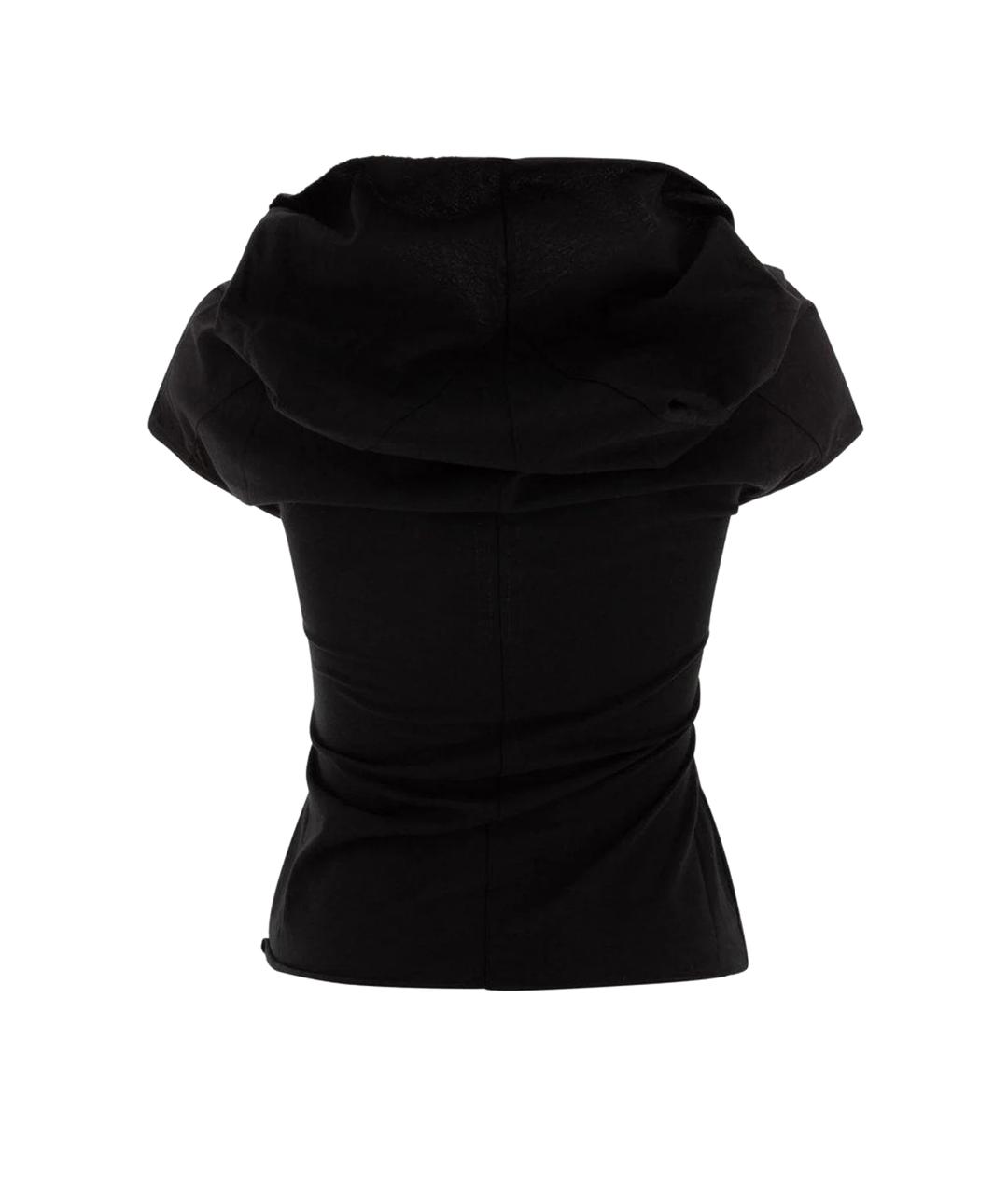 RICK OWENS Черная хлопковая футболка, фото 2