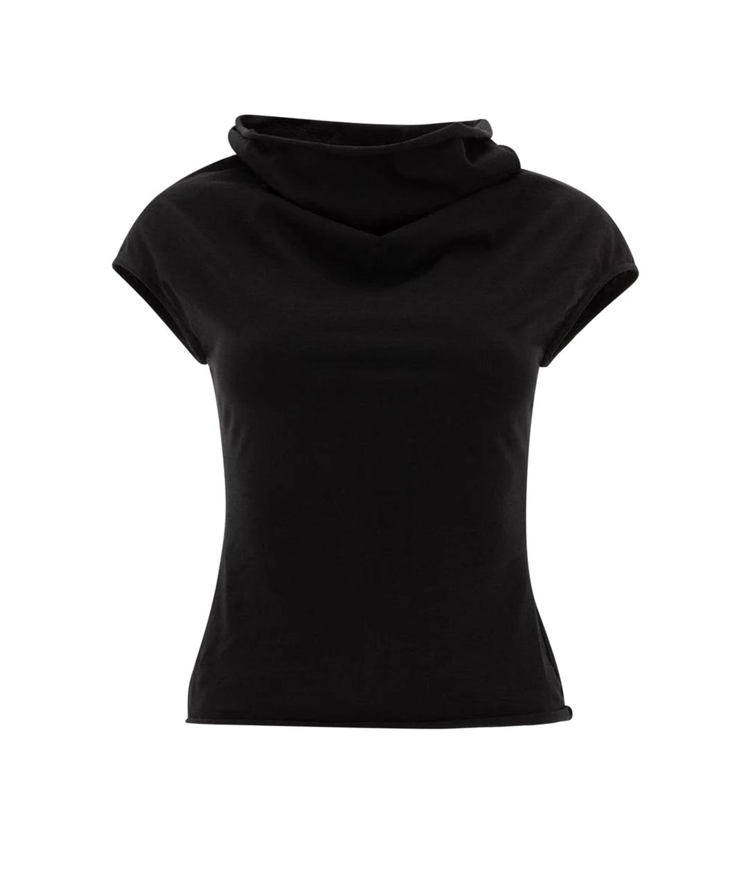 RICK OWENS Черная хлопковая футболка, фото 1