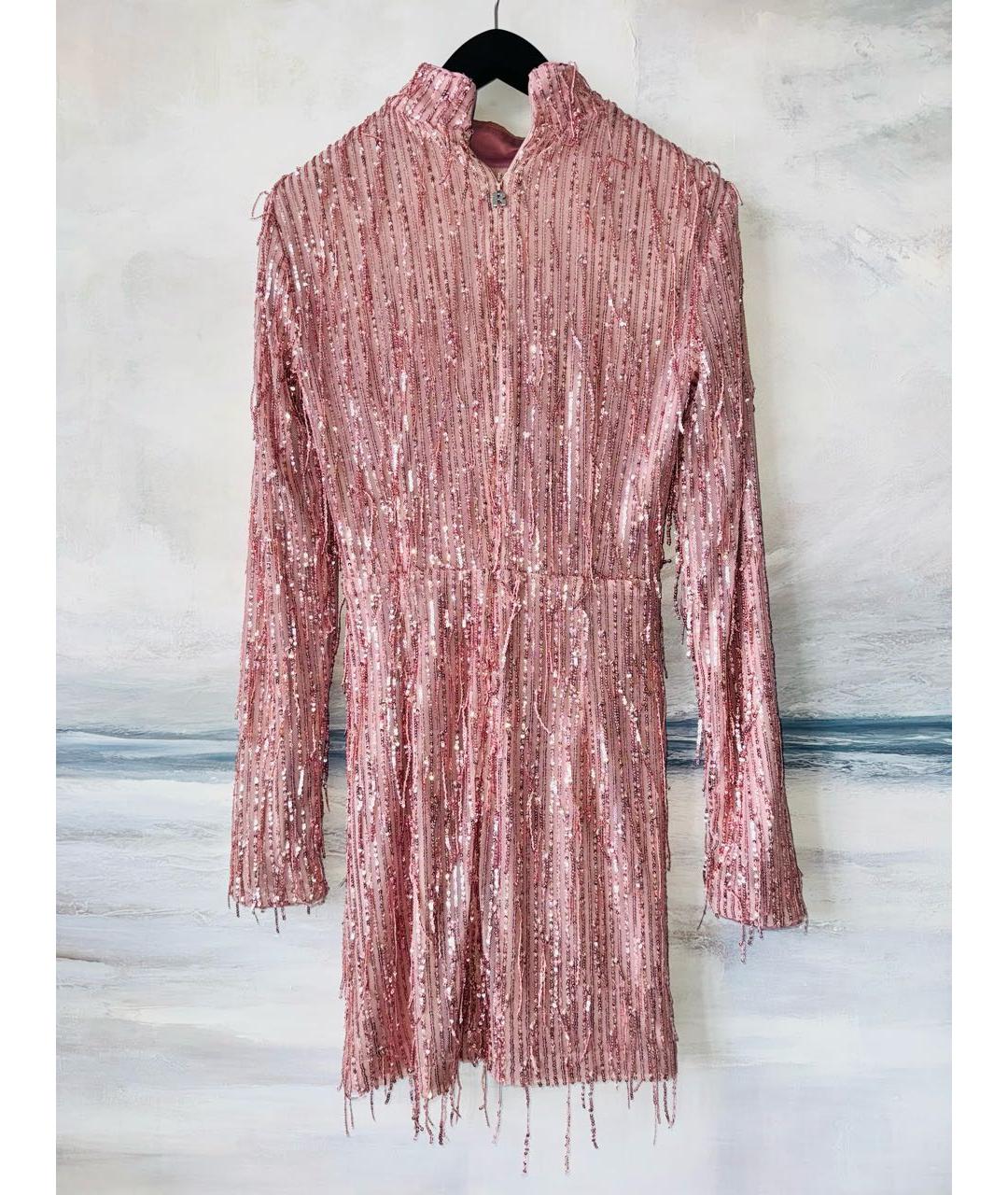 ROTATE Розовое полиэстеровое вечернее платье, фото 3