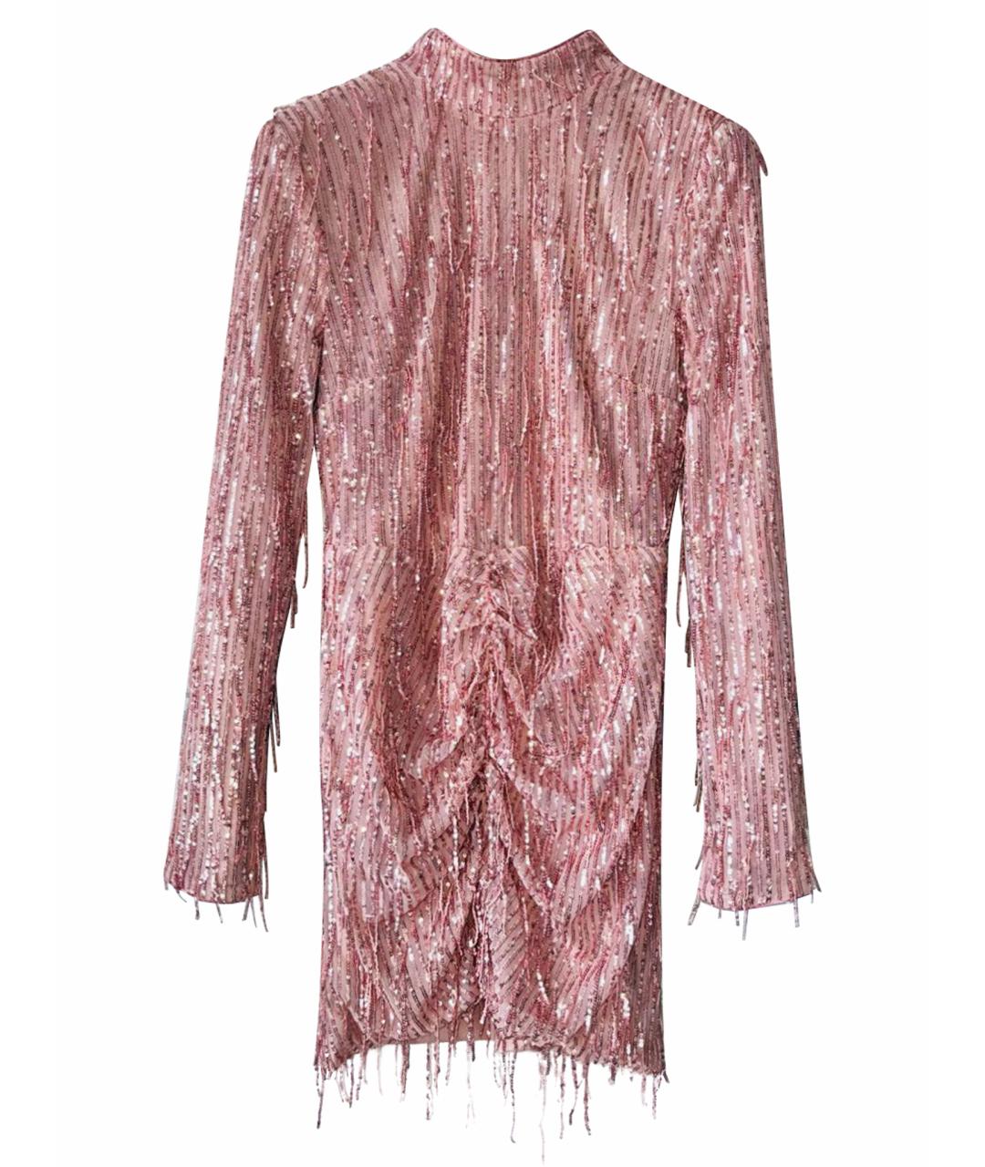 ROTATE Розовое полиэстеровое вечернее платье, фото 1