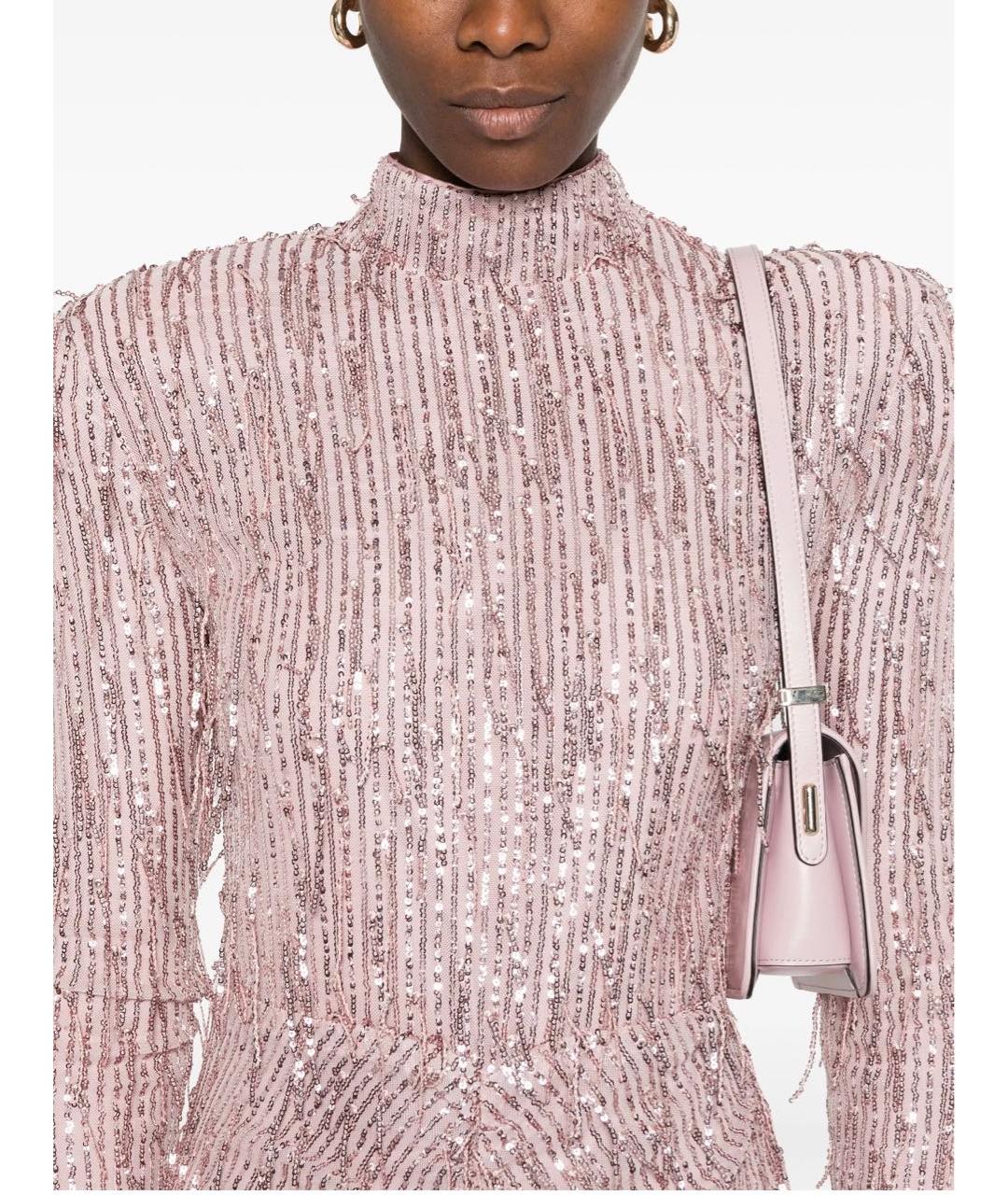 ROTATE Розовое полиэстеровое вечернее платье, фото 5