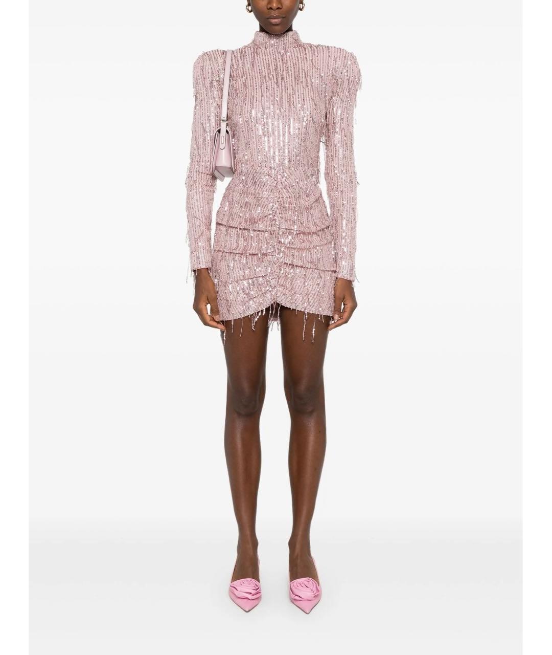 ROTATE Розовое полиэстеровое вечернее платье, фото 2