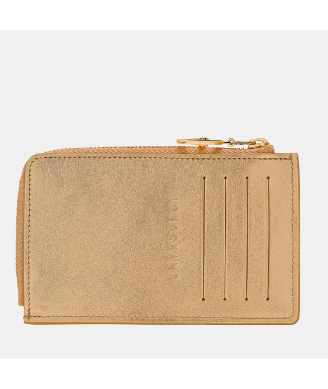 LONGCHAMP Золотой кожаный кошелек, фото 2