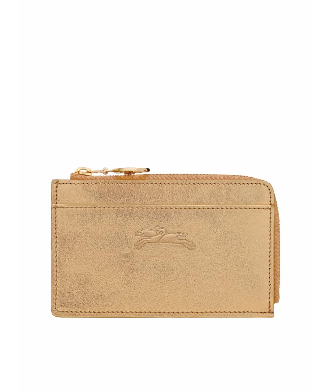 LONGCHAMP Золотой кожаный кошелек, фото 3