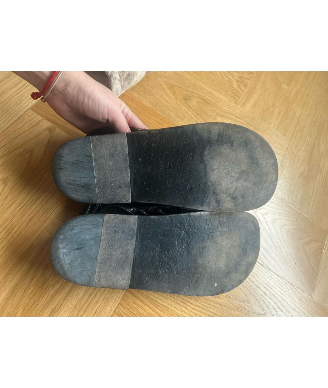 CHANEL Черные кожаные сандалии, фото 7