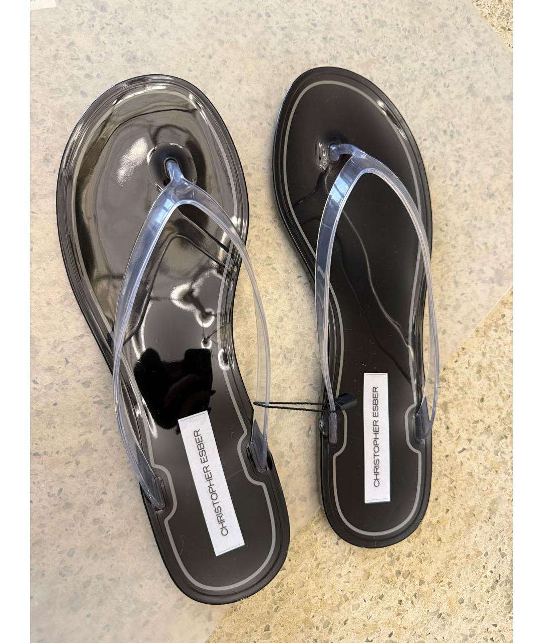 CHRISTOPHER ESBER Черные шлепанцы, фото 3