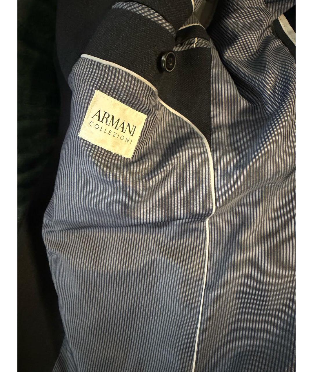 ARMANI COLLEZIONI Темно-синий шерстяной пиджак, фото 2
