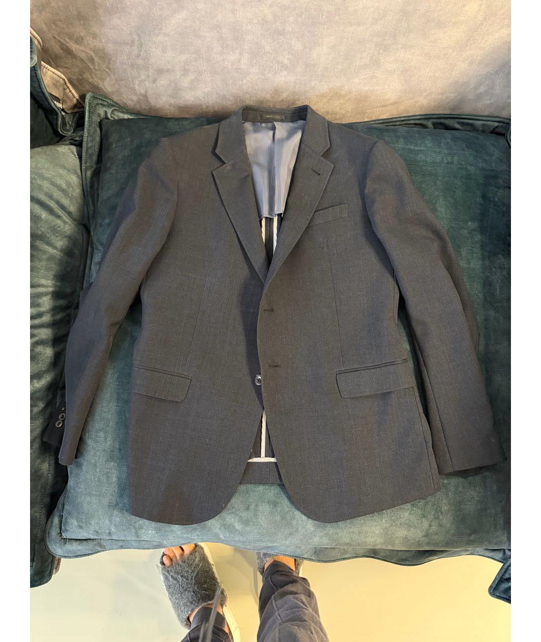 ARMANI COLLEZIONI Темно-синий шерстяной пиджак, фото 3