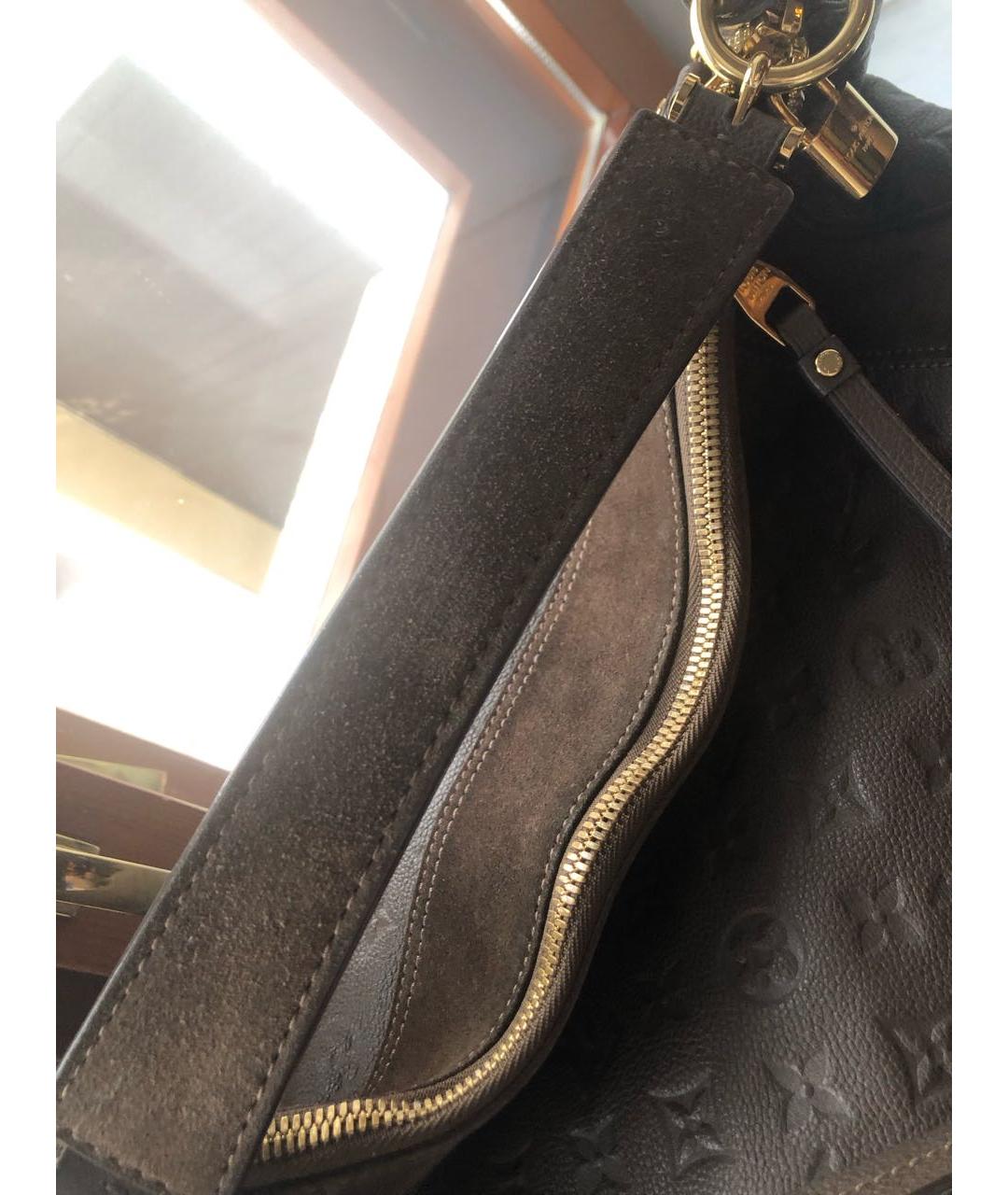 LOUIS VUITTON Коричневая кожаная сумка через плечо, фото 6