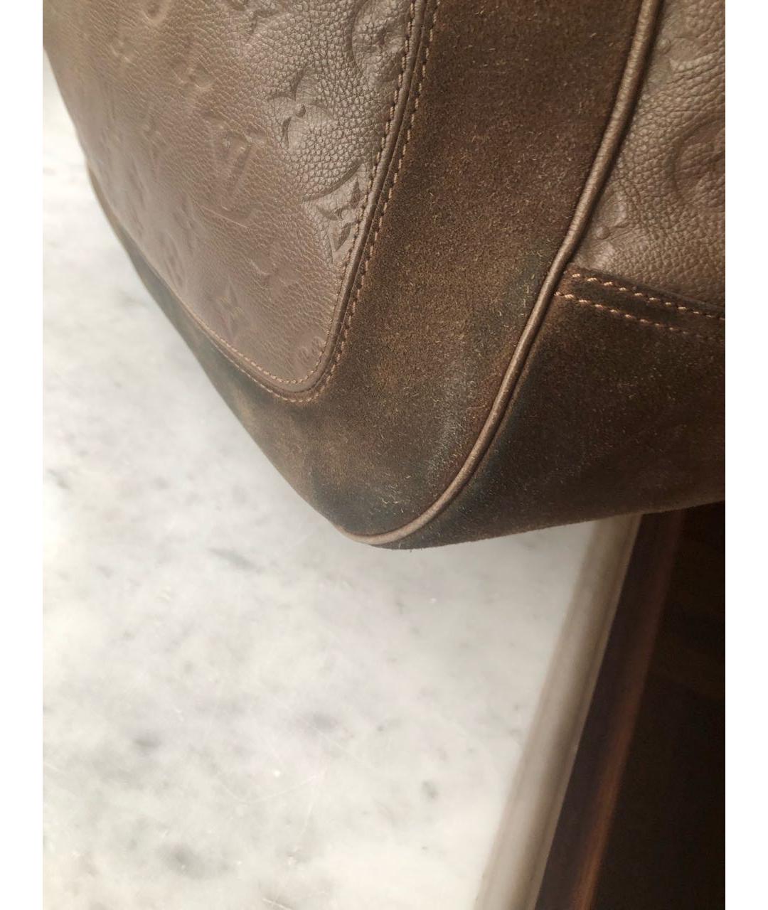 LOUIS VUITTON Коричневая кожаная сумка через плечо, фото 8