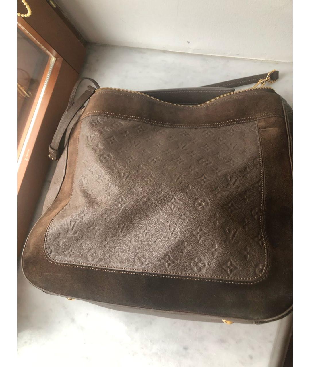 LOUIS VUITTON Коричневая кожаная сумка через плечо, фото 2